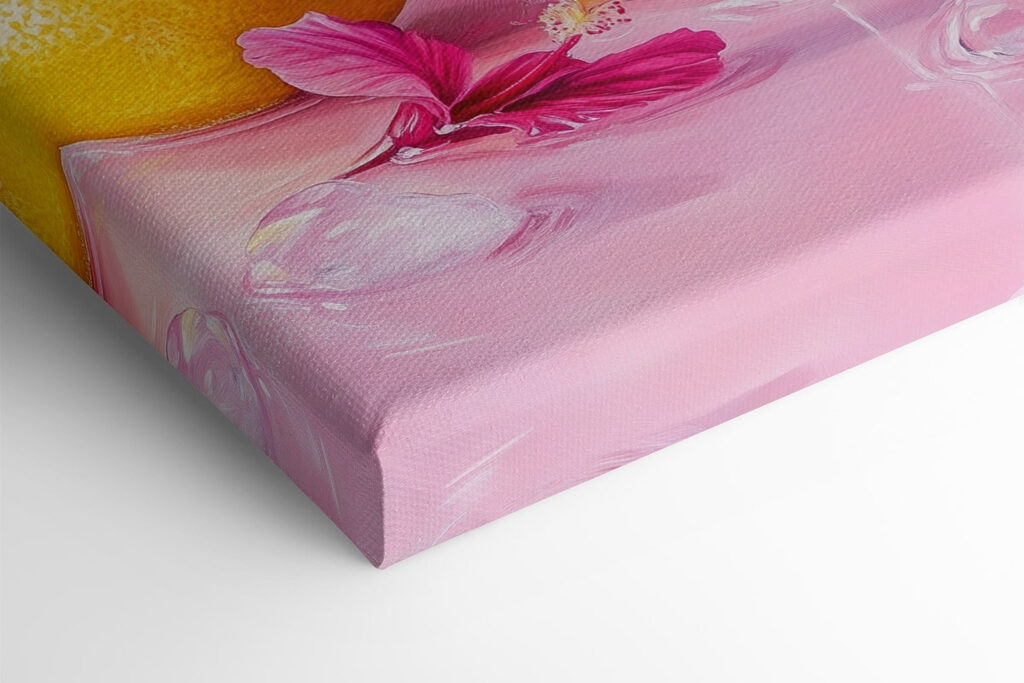 Glass with pink drink and lemons Glass with pink drink and lemons