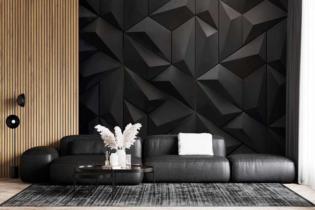 Black wall with many triangles Black wall with many triangles