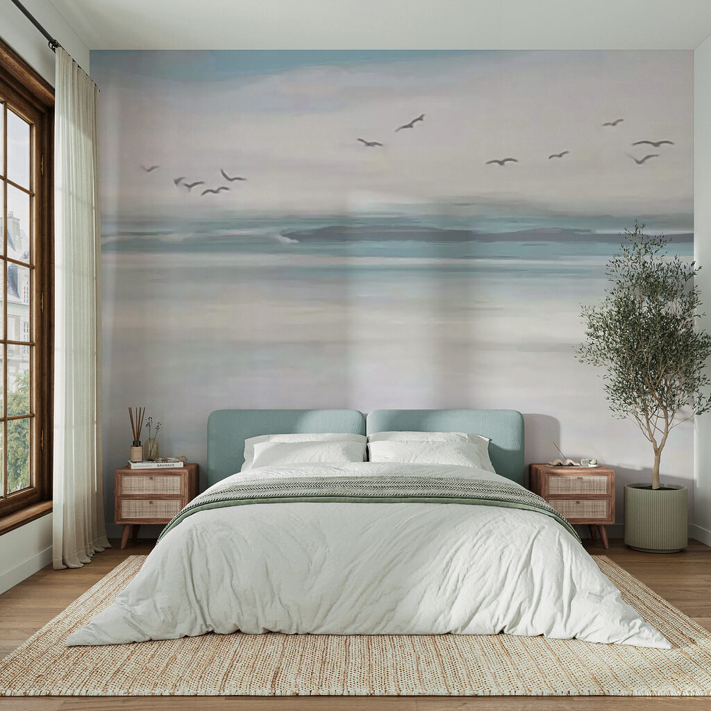 Birds flying over a body of water