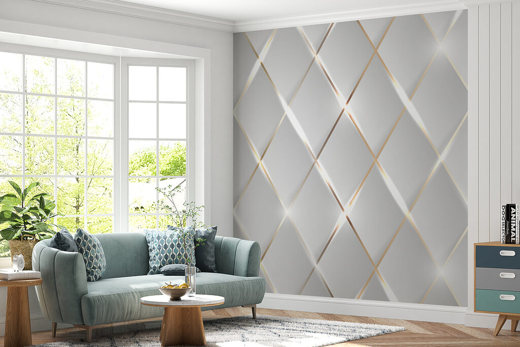 Shimmering light on sleek tiles