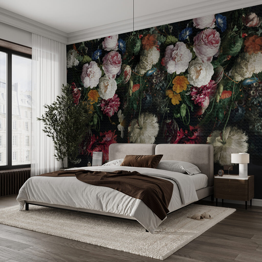 Group of flowers on a black background Group of flowers on a black background