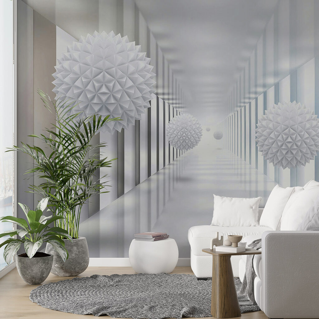 White room with white balls