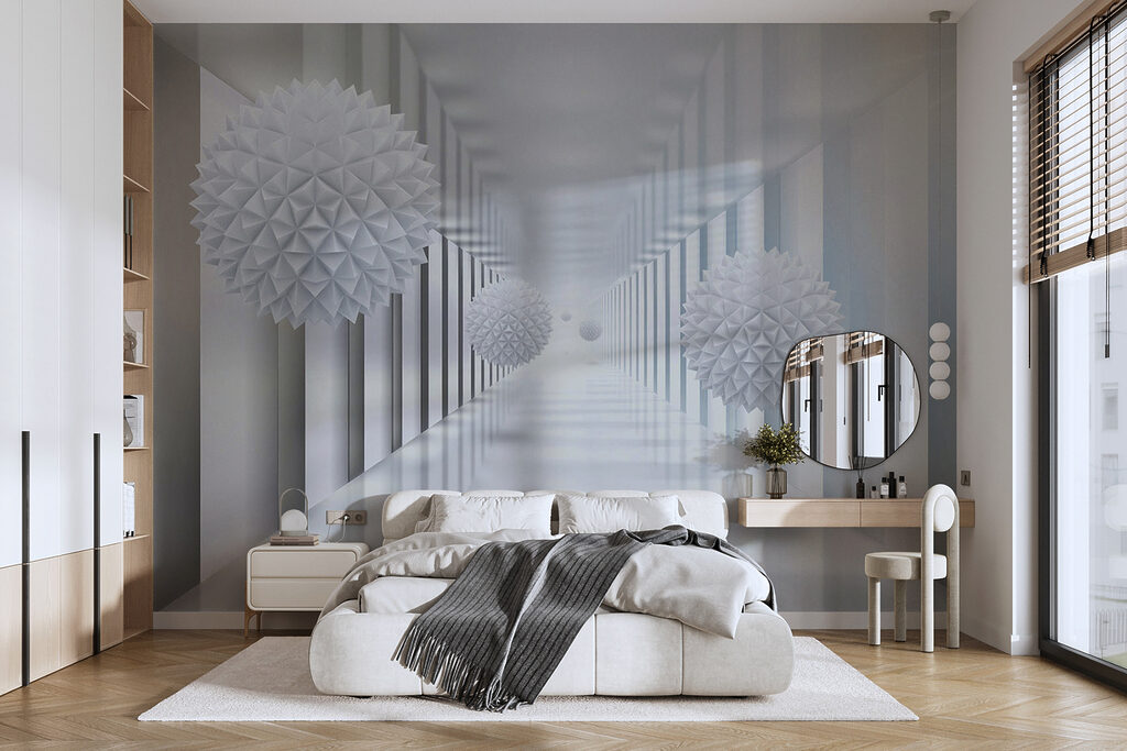 White room with white balls