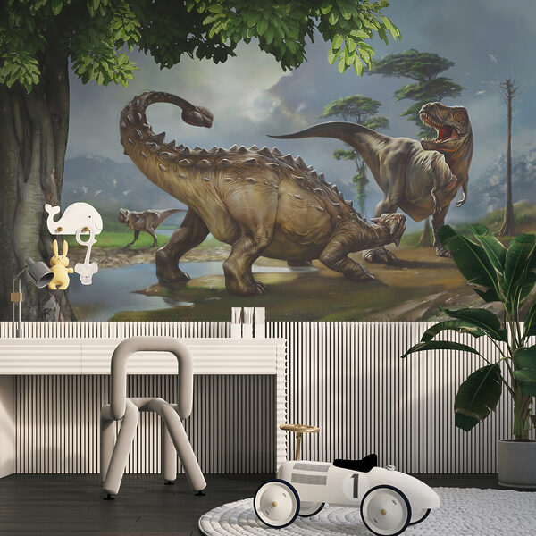 Maľba dinosaurov pri rieke Maľba dinosaurov pri rieke