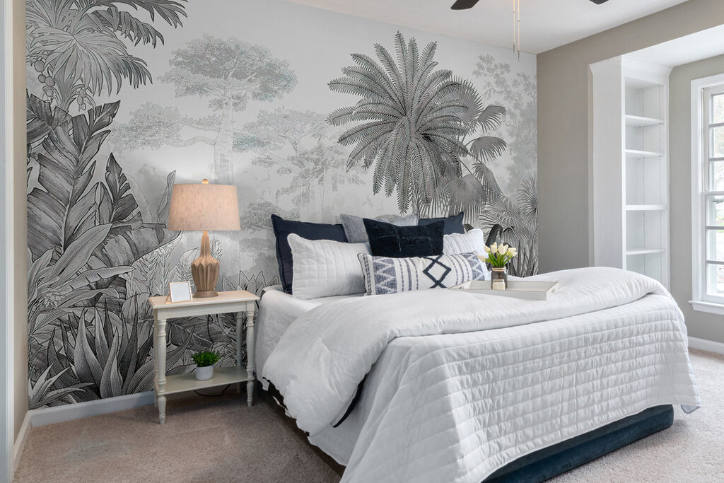 Black and white image of a forest Black and white image of a forest