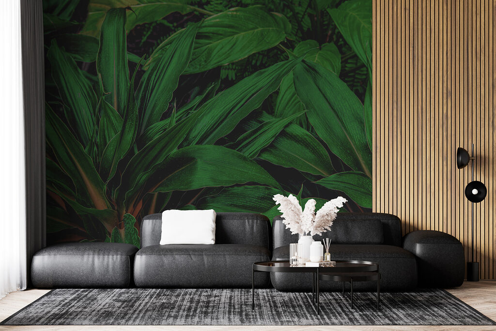 Lush tropical leaves in vibrant green Lush tropical leaves in vibrant green