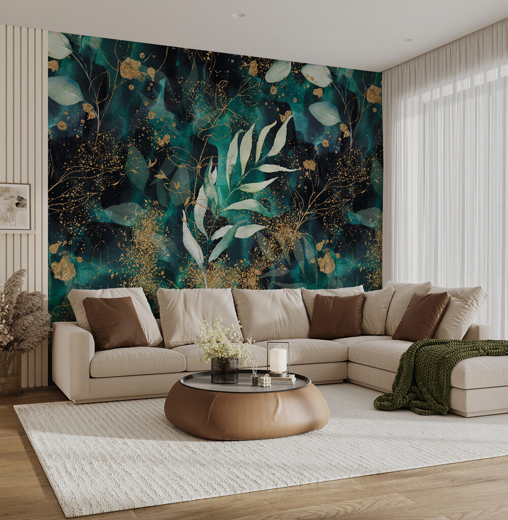 Elegant teal foliage with shimmering accents