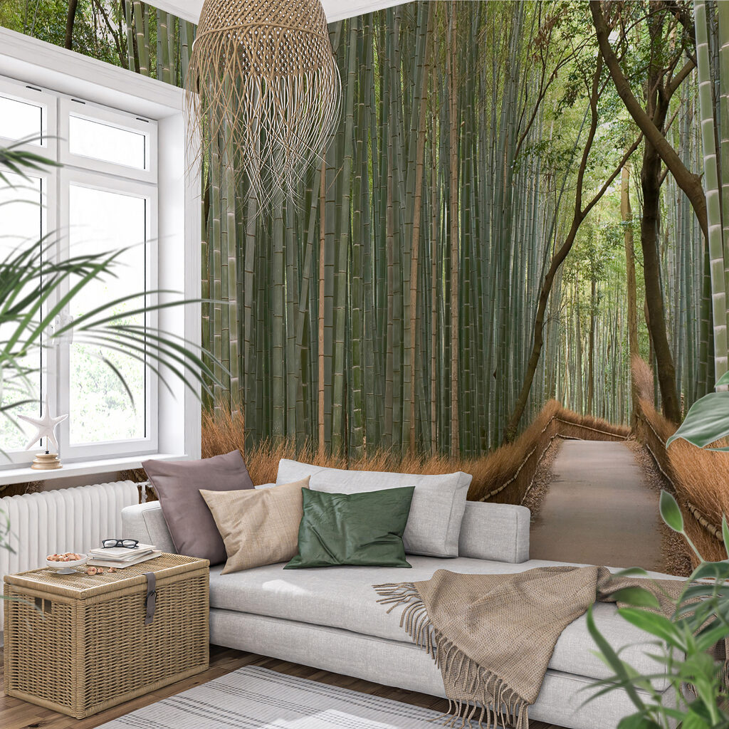 Path through a bamboo forest Path through a bamboo forest