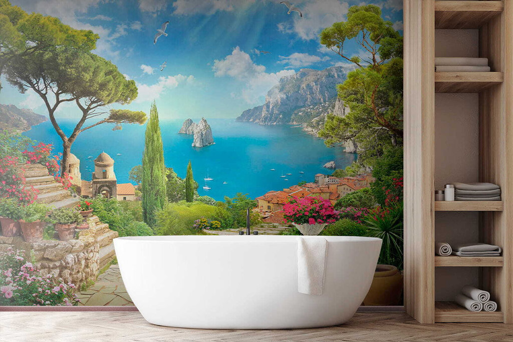 Stone stairs leading to a body of water Stone stairs leading to a body of water