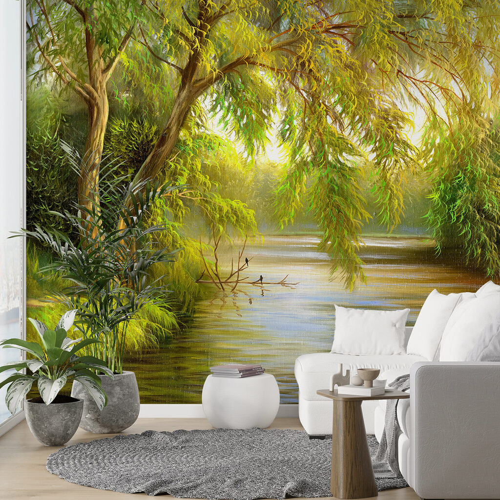 River with trees and grass