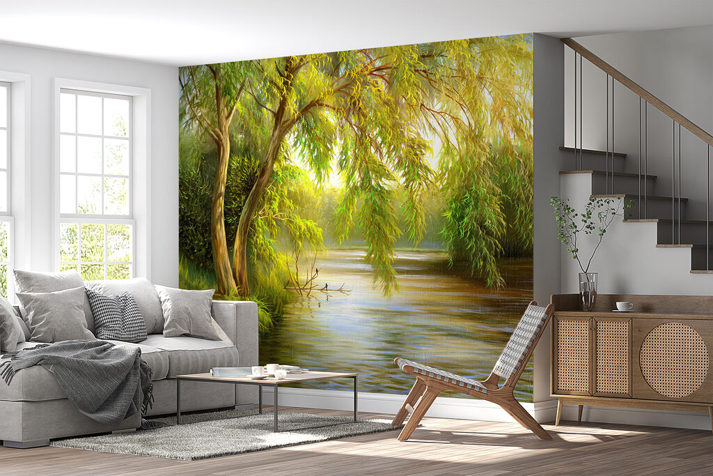 River with trees and grass