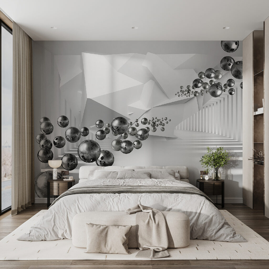 White room with white walls and white columns White room with white walls and white columns