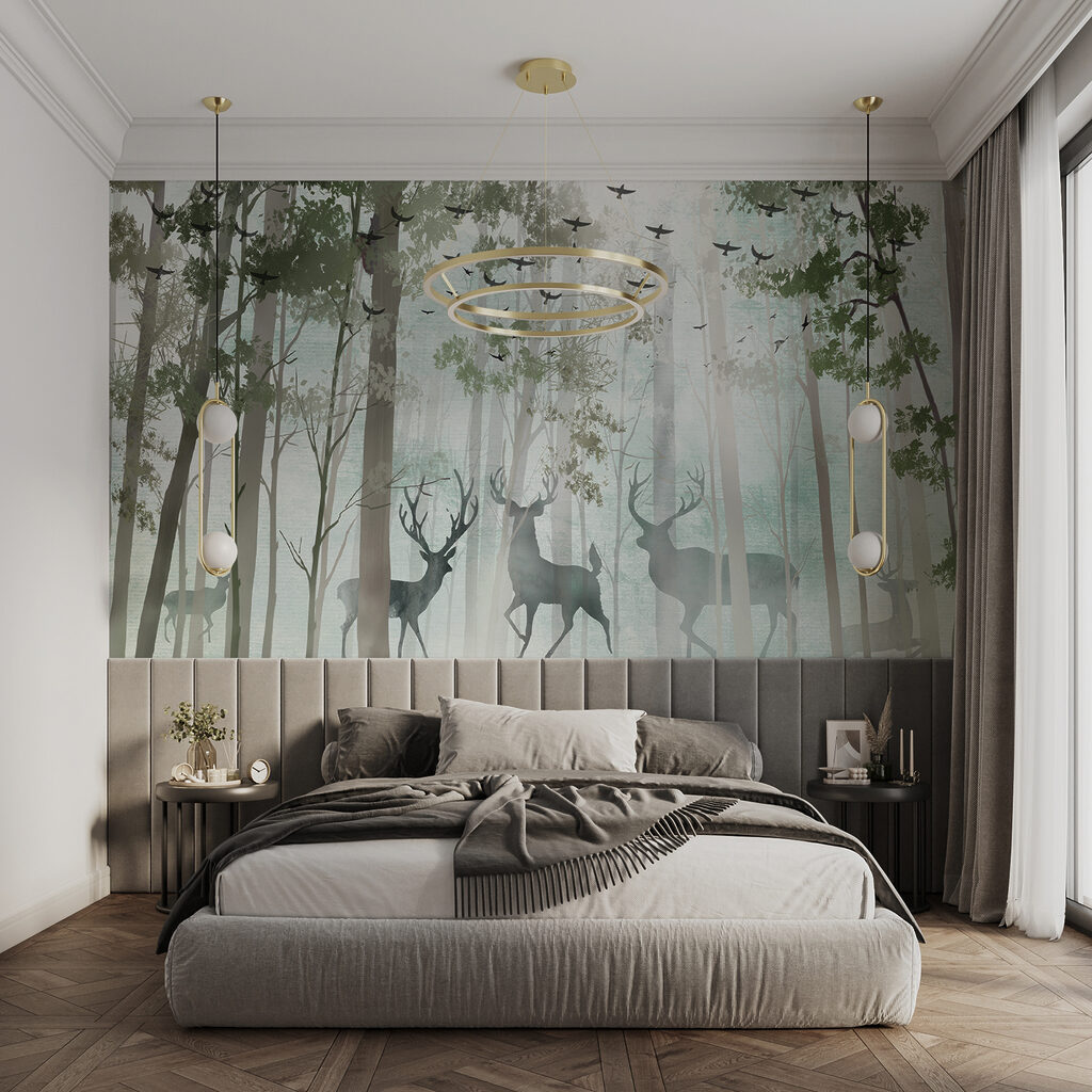 Group of deer in a forest