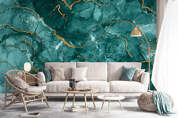 Elegantný dizajn v teal farbe a s teplými akcentmi. Elegantný dizajn v teal farbe a s teplými akcentmi.