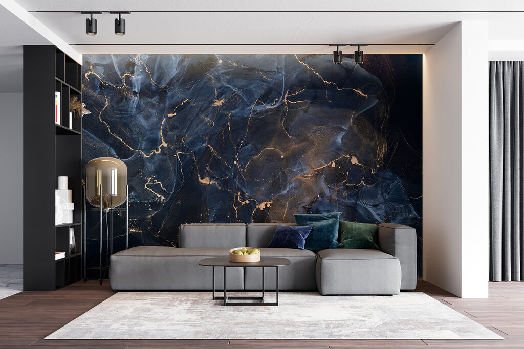 Midnight marbled with copper veins