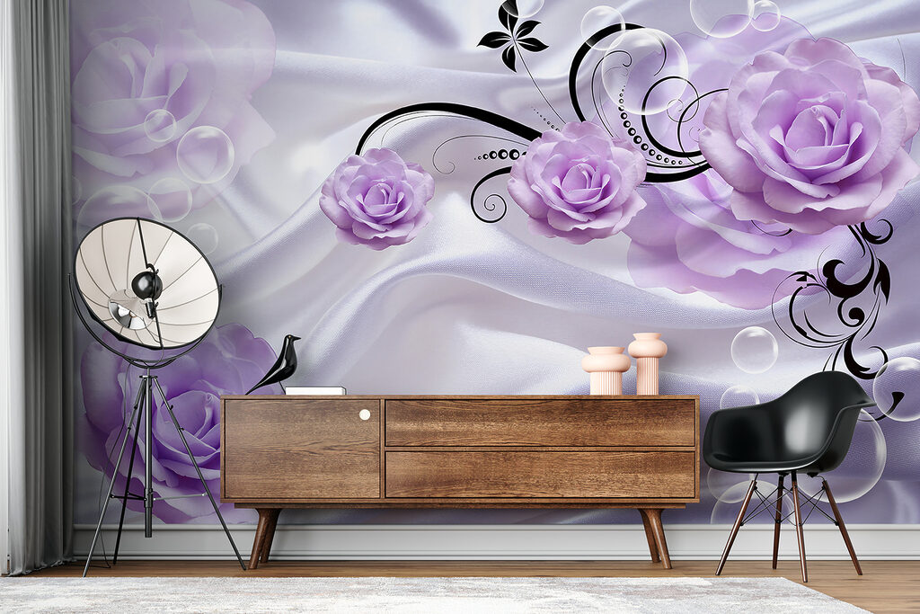 Purple flowers on a white cloth Purple flowers on a white cloth