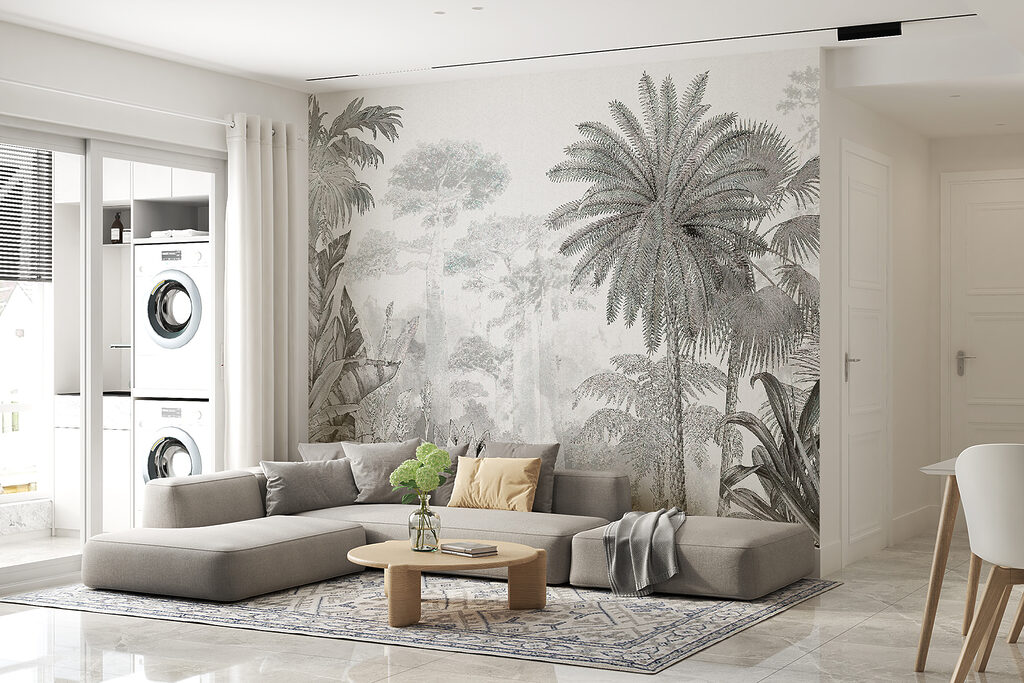 Black and white image of a forest Black and white image of a forest