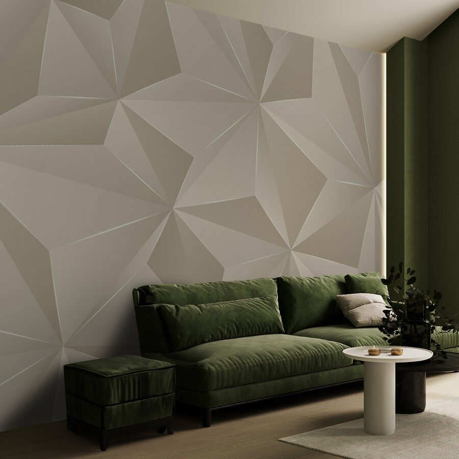 Elegantný geometrický vzor v jemných tónoch.