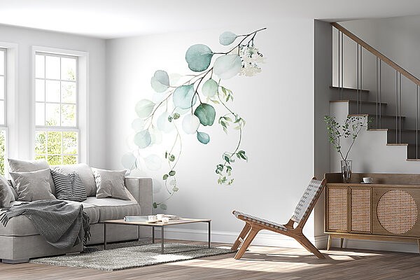 Watercolor of a branch with leaves