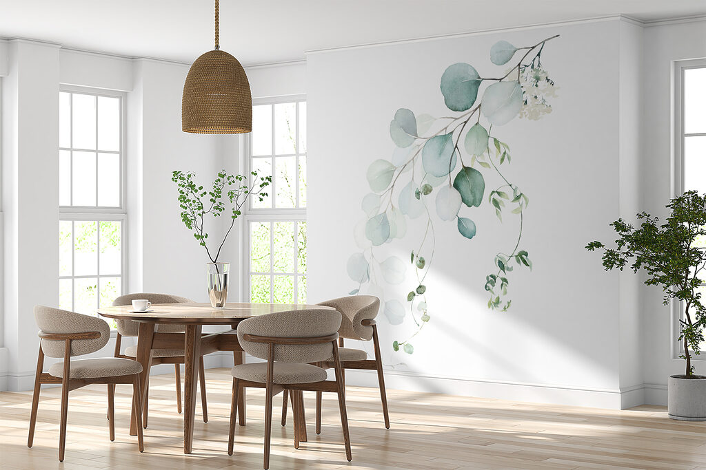 Watercolor of a branch with leaves