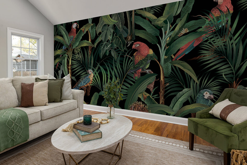 Wallpaper with birds and plants Wallpaper with birds and plants