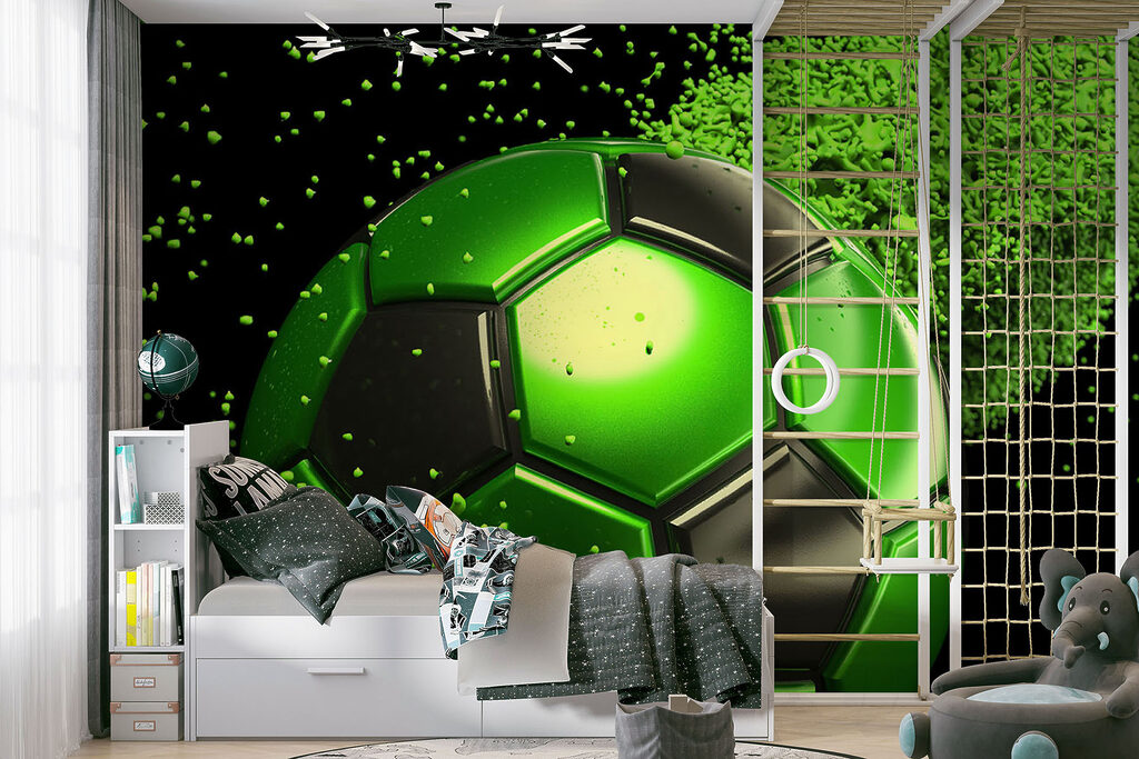 Green and black football ball Green and black football ball