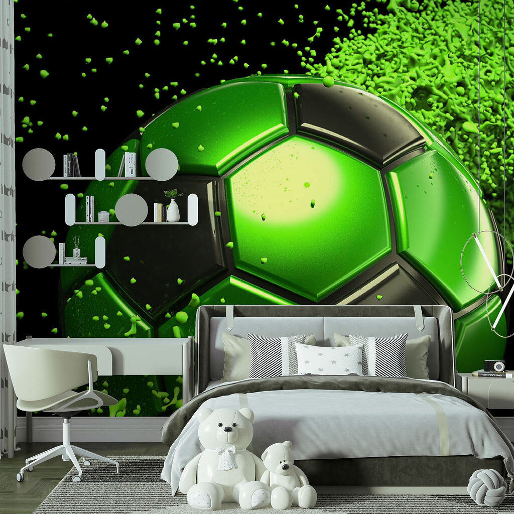 Green and black football ball Green and black football ball