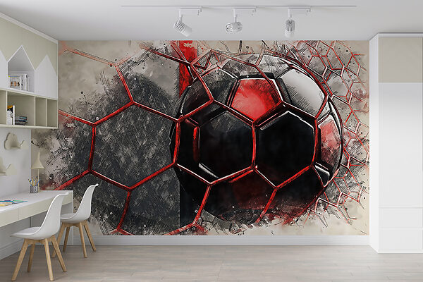 Football ball in a net