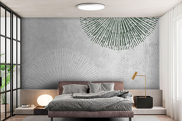 White and green circular design