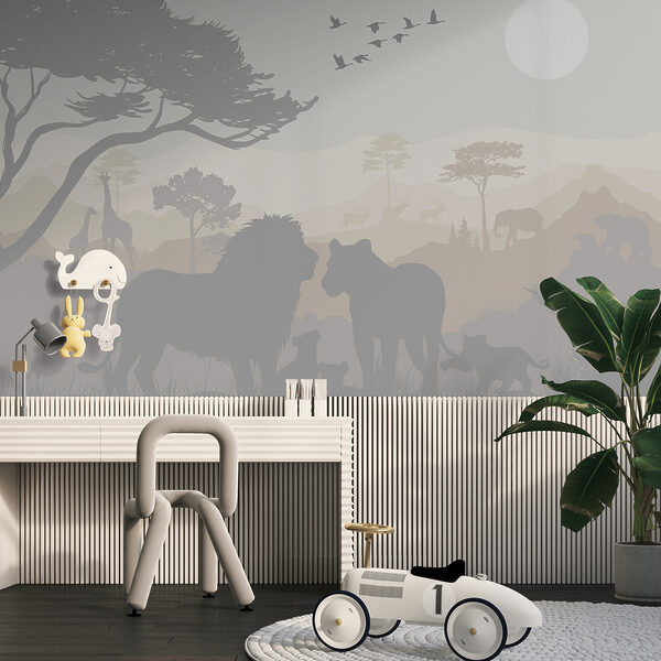 Group of animals in a landscape