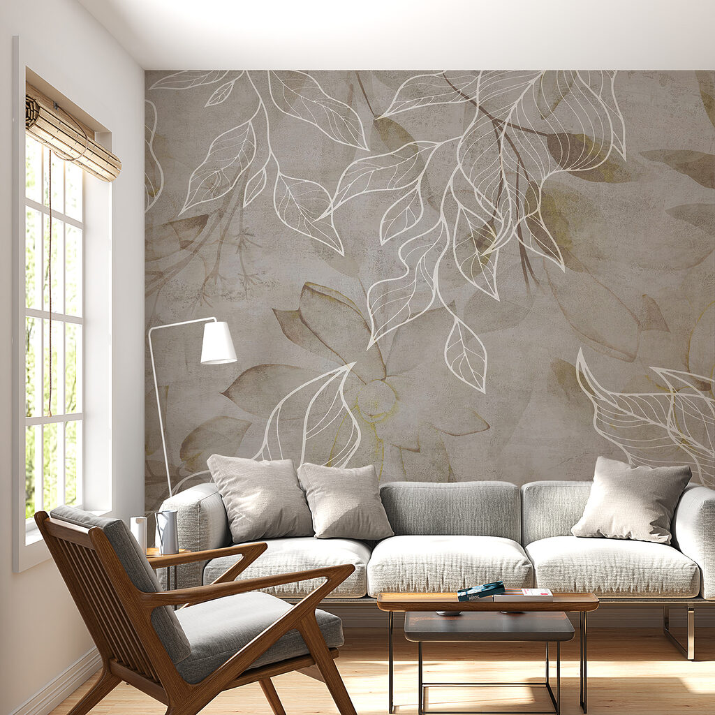 Elegant leaves on a textured background Elegant leaves on a textured background