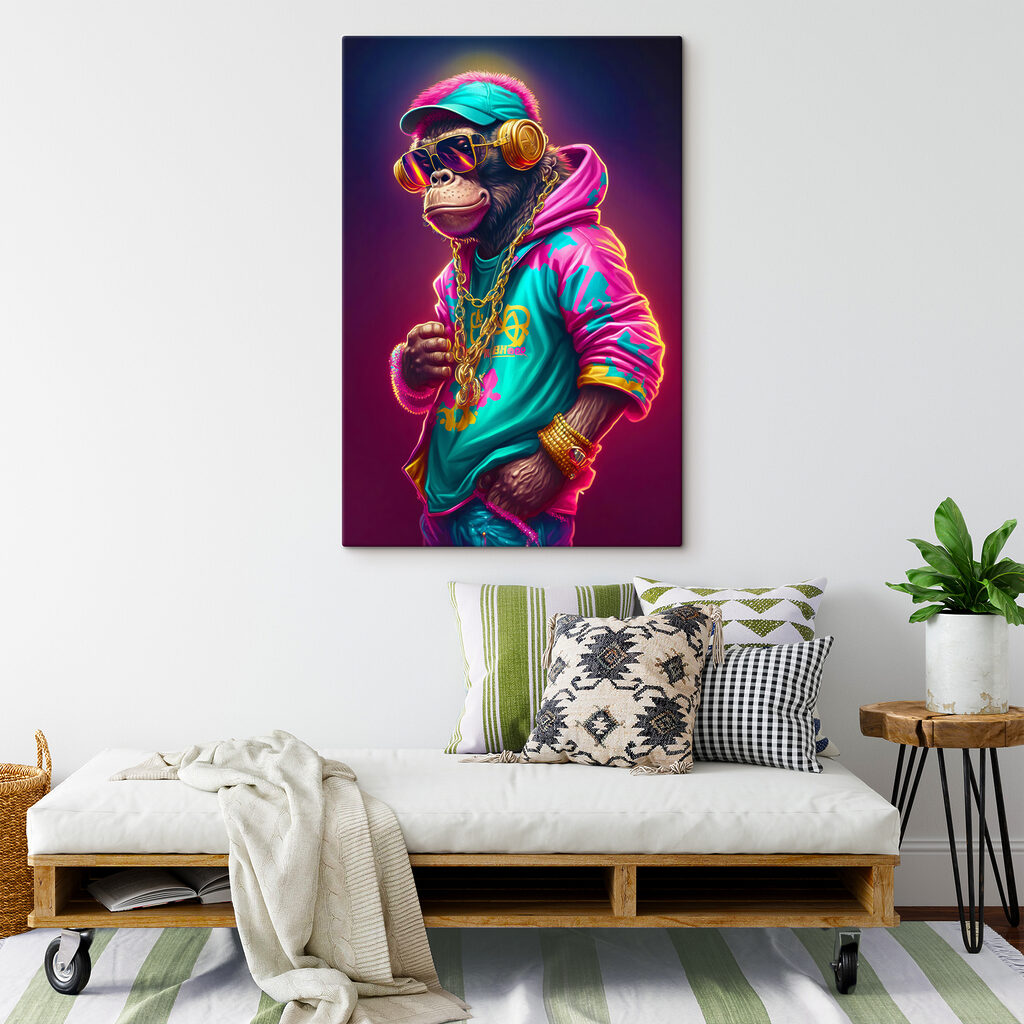 A monkey wearing a hat and sunglasses A monkey wearing a hat and sunglasses