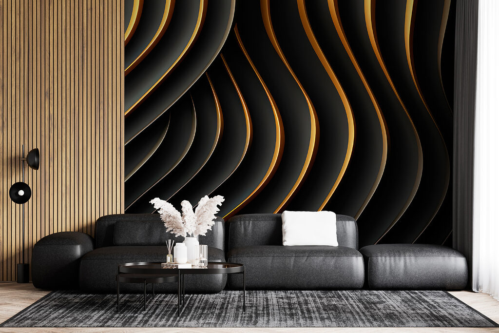 Black and orange wavy lines Black and orange wavy lines