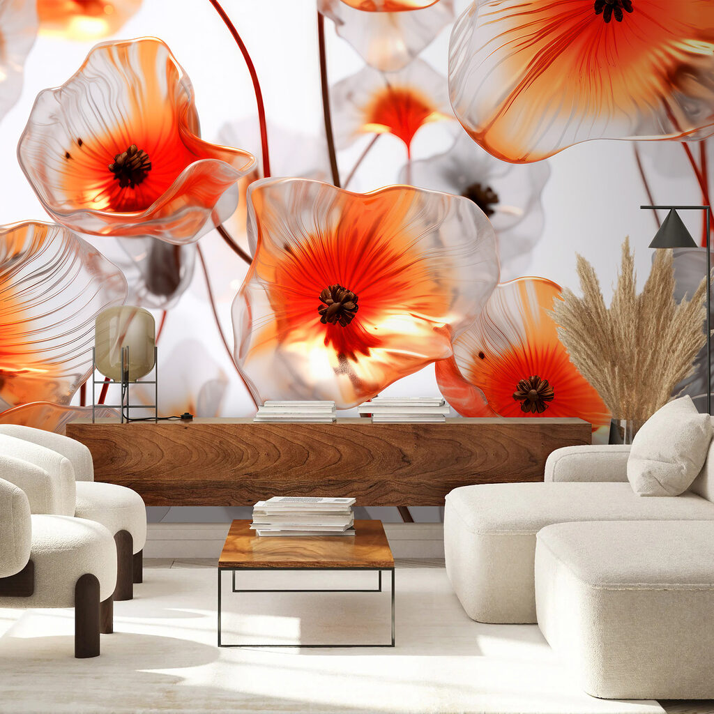 Group of glass flowers Group of glass flowers