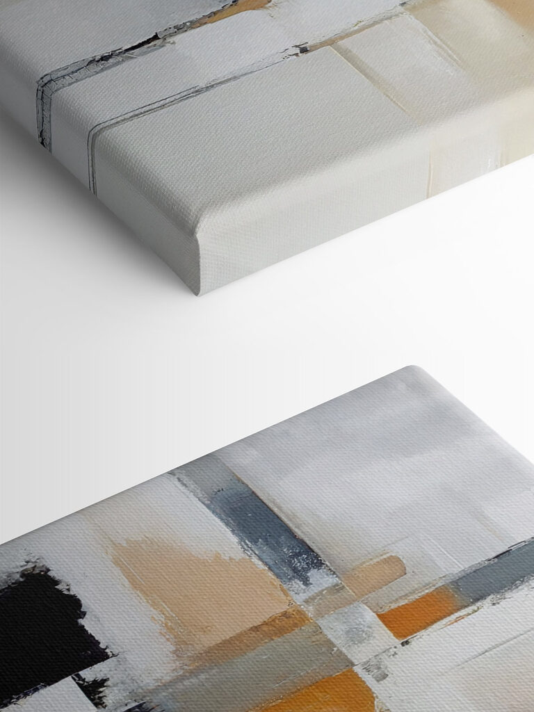 A painting of a white and black abstract art A painting of a white and black abstract art