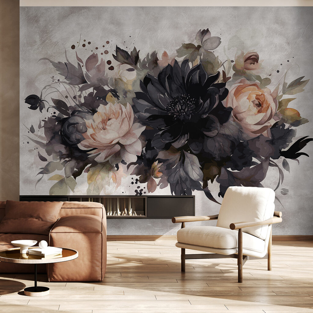 Painting of flowers and leaves Painting of flowers and leaves