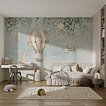 Fototapety Maľba zvierat lietajúcich na oblohe