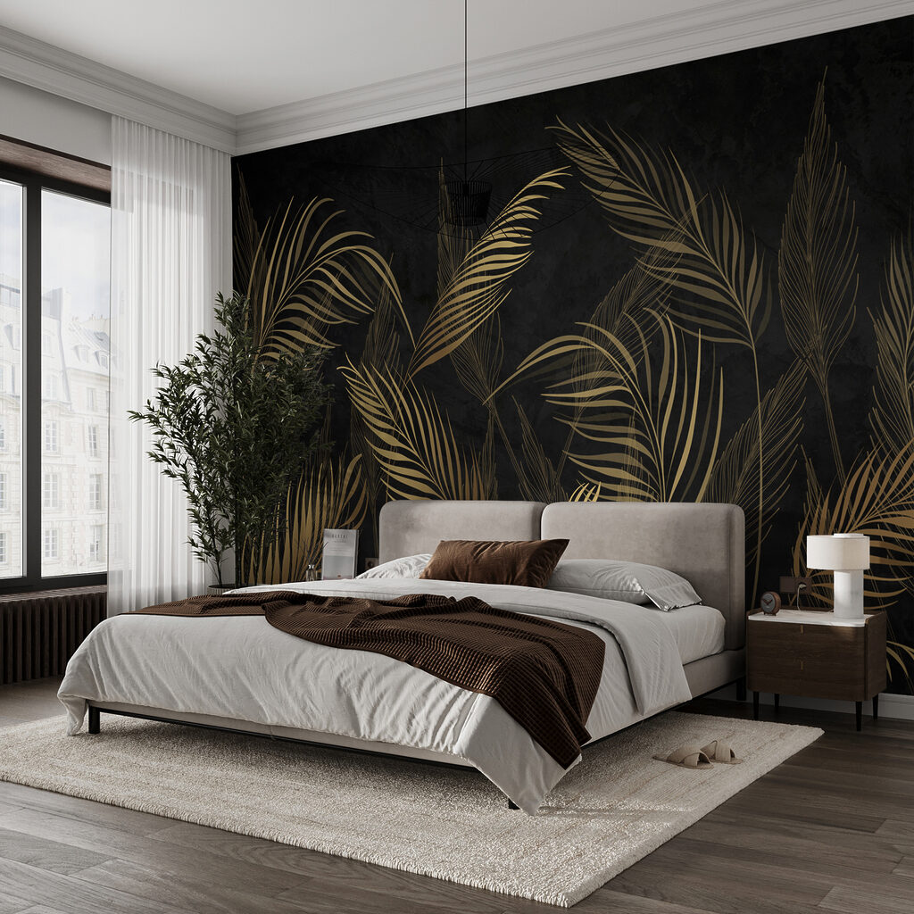 Elegant Leaves against Dark Background