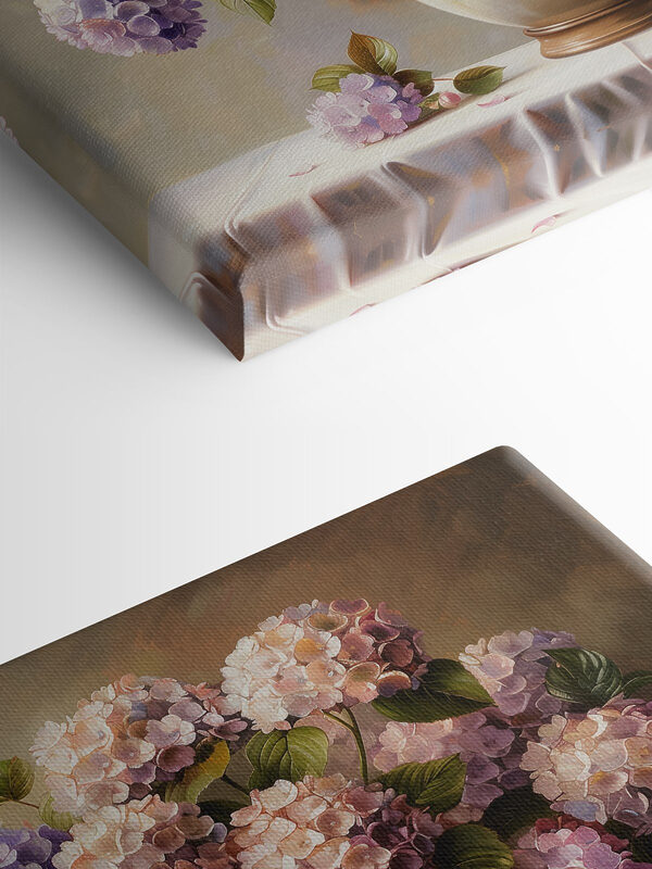 A painting of a vase of flowers