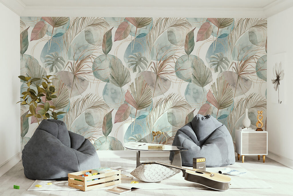 Pattern of leaves and circles Pattern of leaves and circles