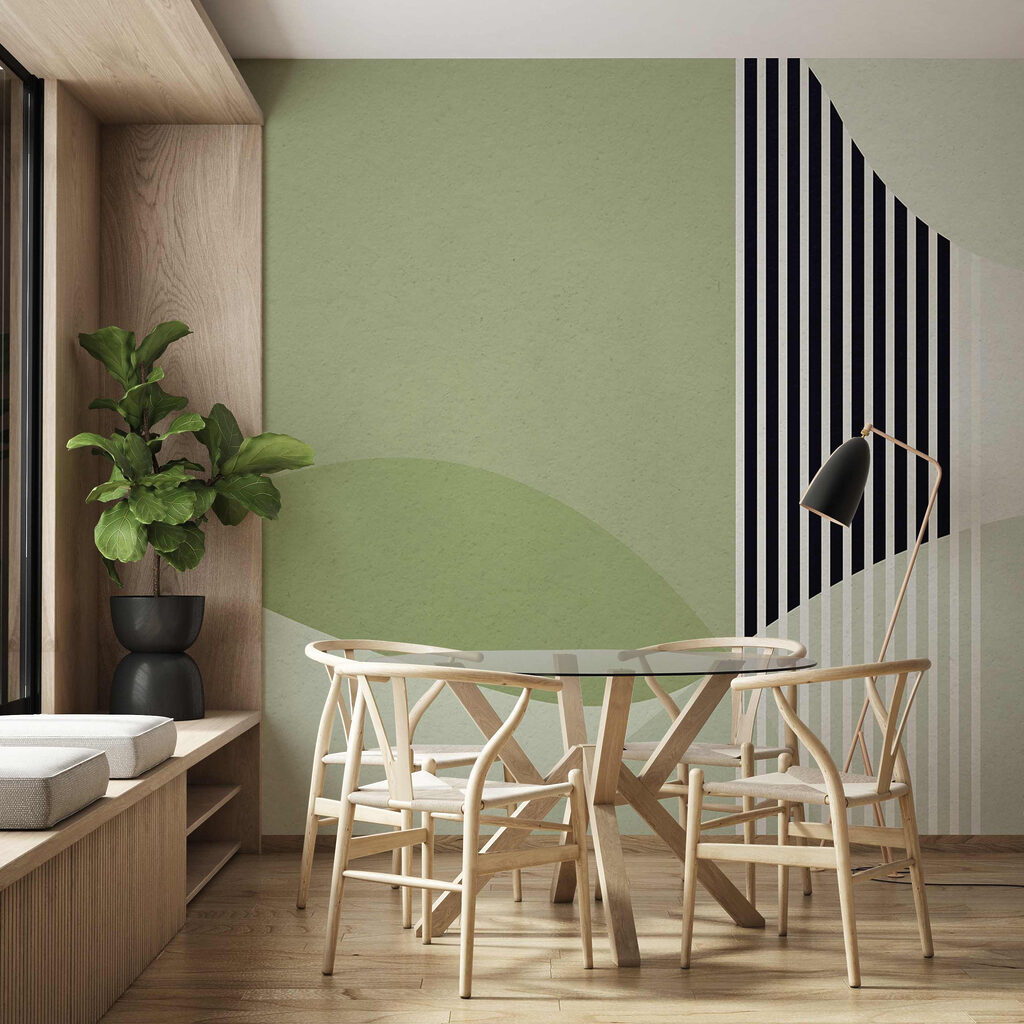 A green and black geometric design A green and black geometric design