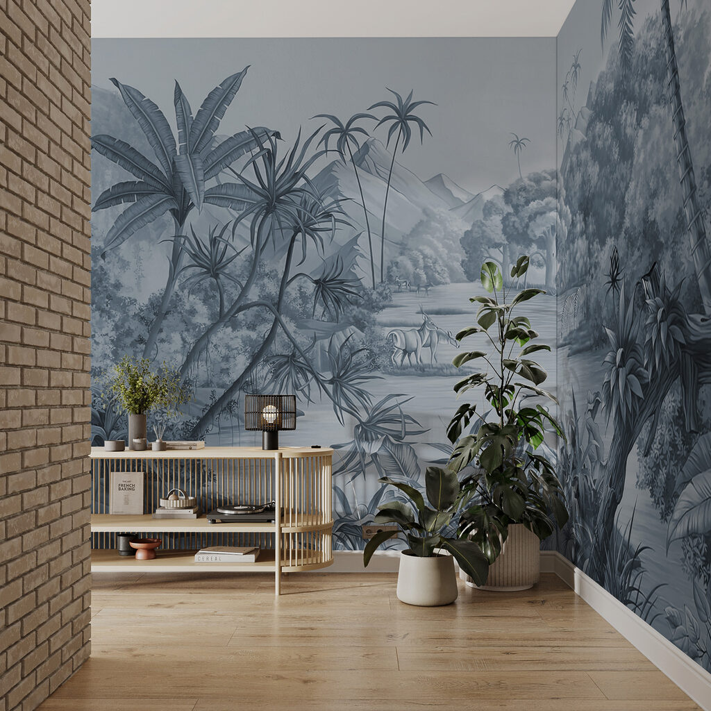 A river with zebras and mountains A river with zebras and mountains