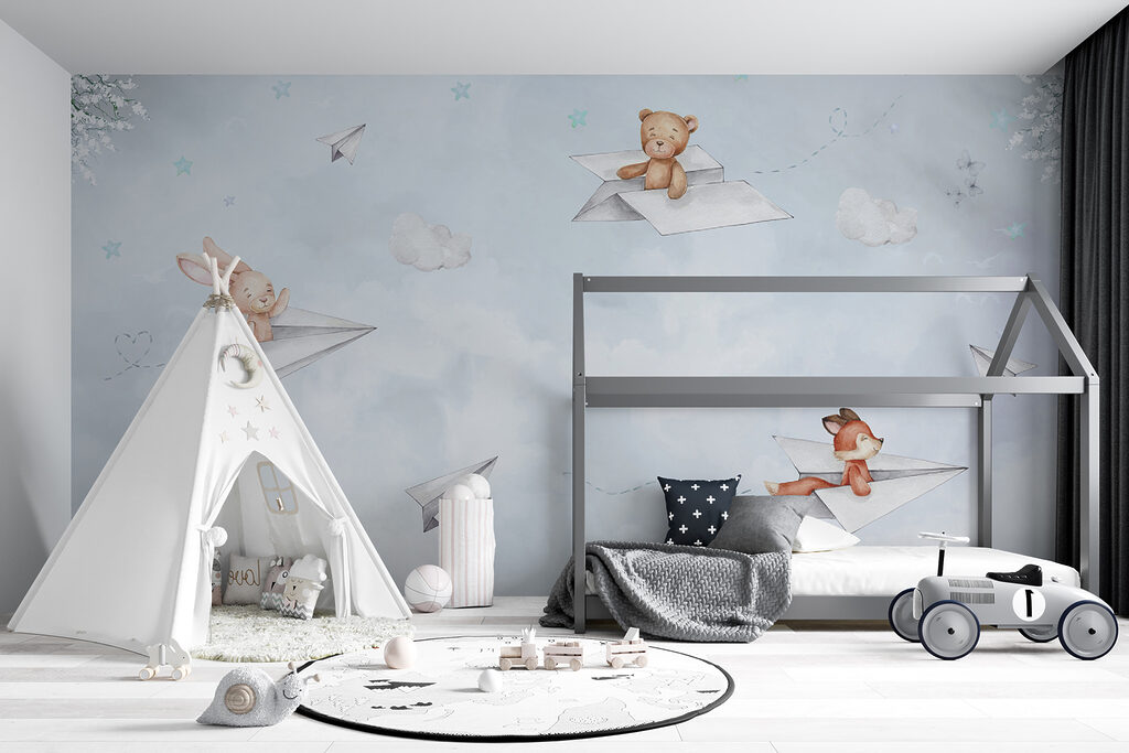 A paper planes and teddy bears A paper planes and teddy bears