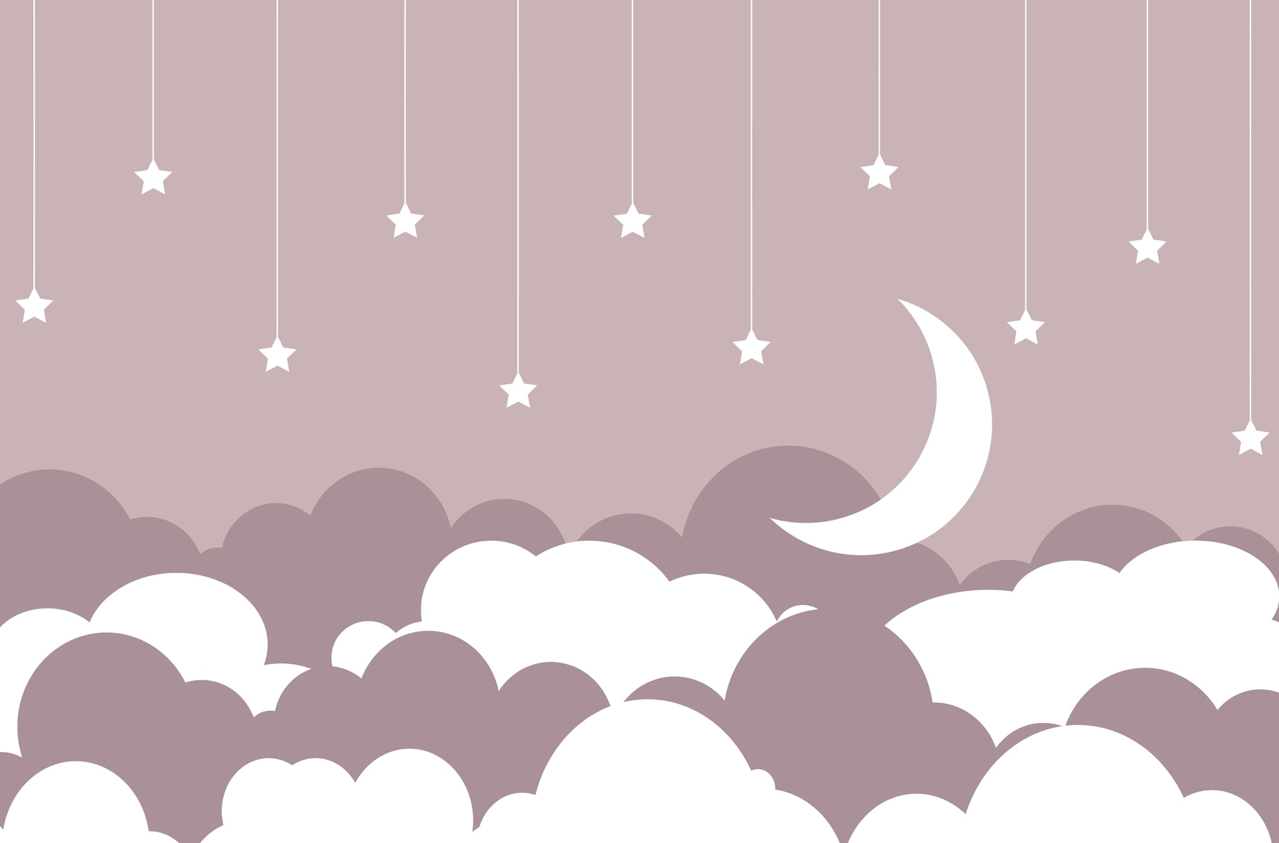 Moon and stars in the sky