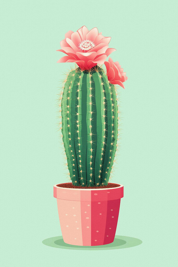 Cactus with a flower in it
