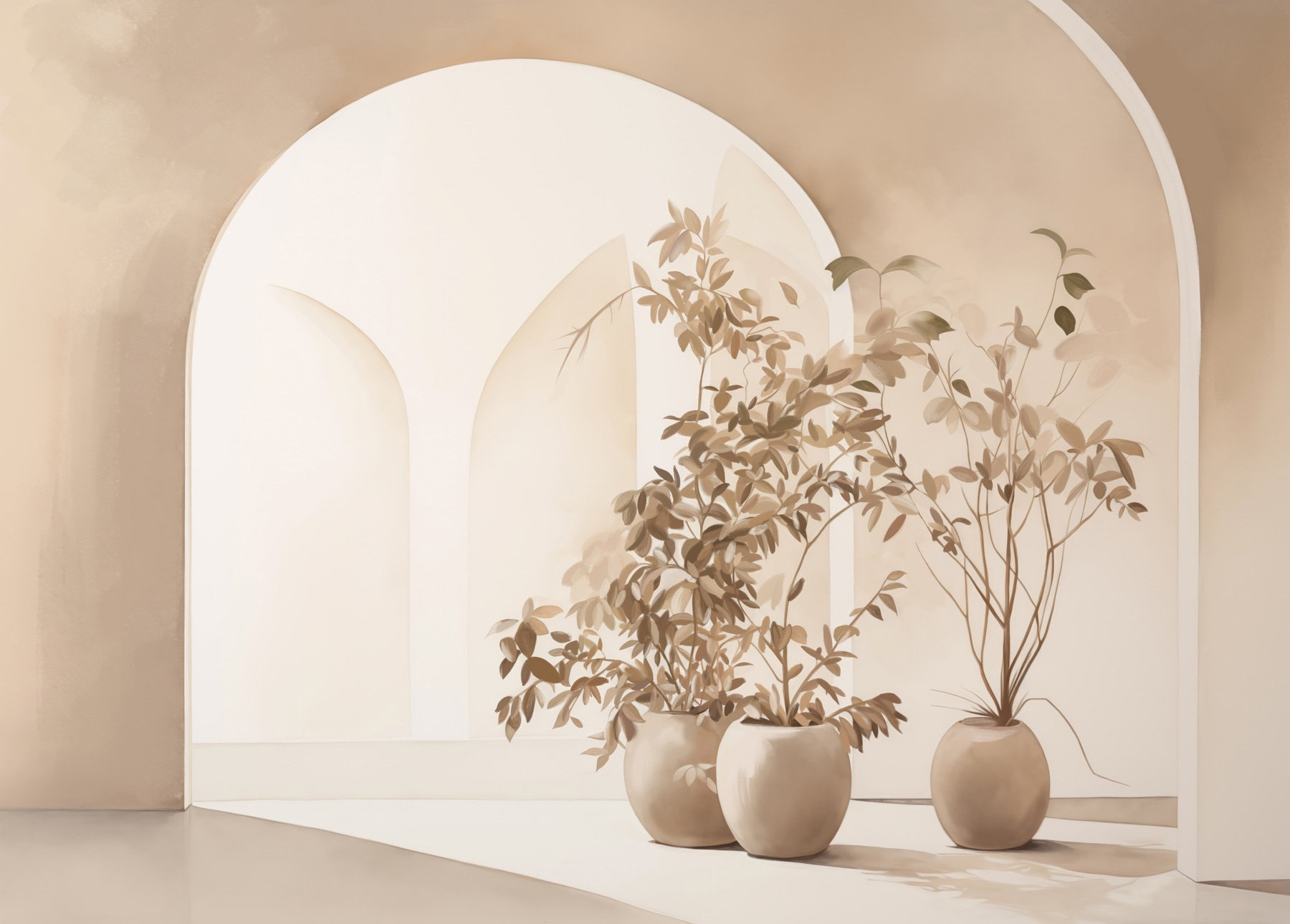 Group of potted plants in a room Group of potted plants in a room