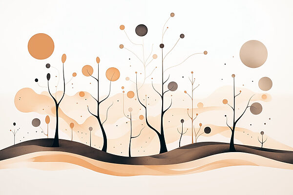 Painting of trees and plants