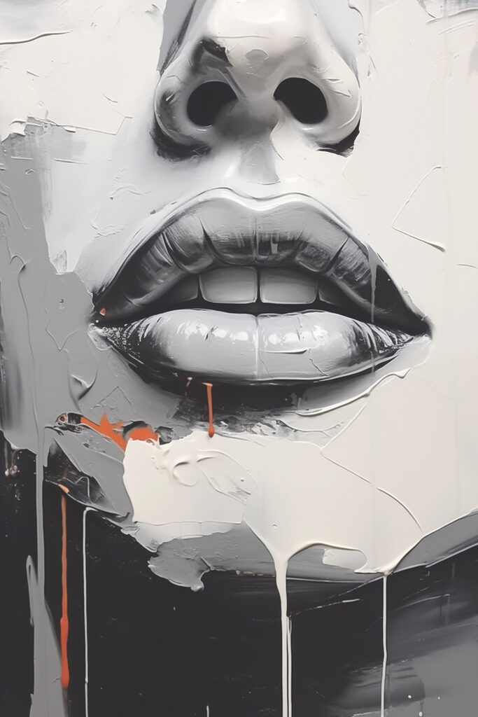 Painting of a woman's lips
