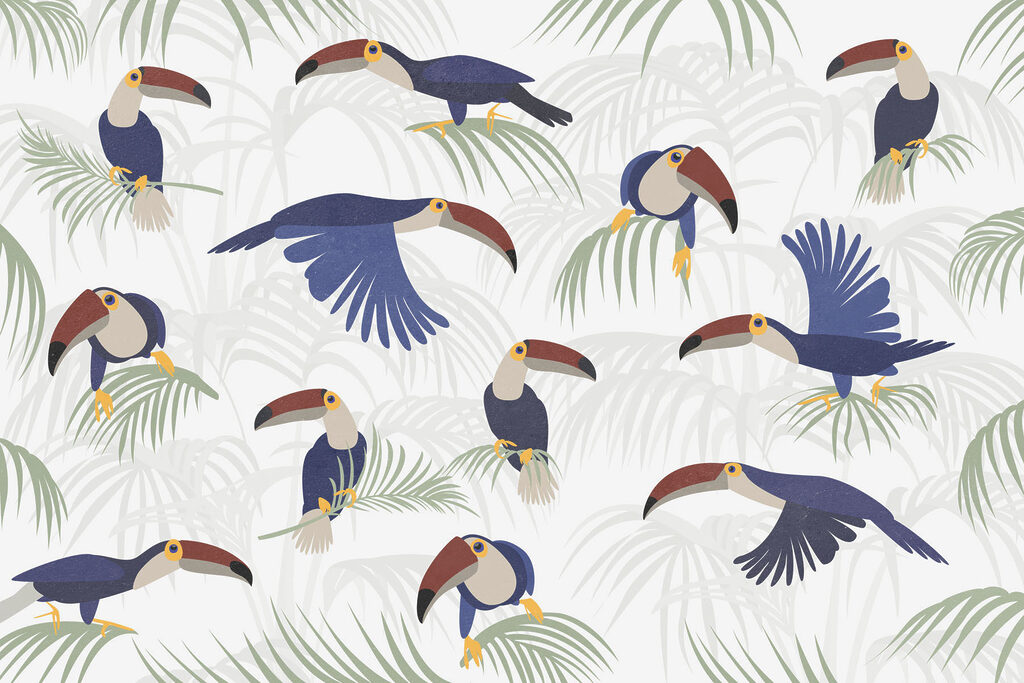 Pattern of birds and plants Pattern of birds and plants
