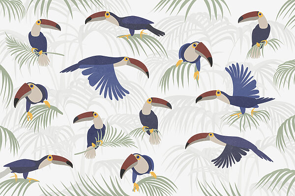 Pattern of birds and plants Pattern of birds and plants